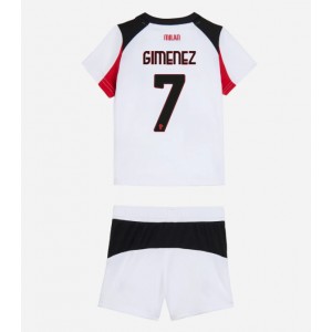 Fotbalové Dres AC Milan Santiago Gimenez #7 Dětské Venkovní Oblečení 2025-26 Krátký Rukáv (+ trenýrky)